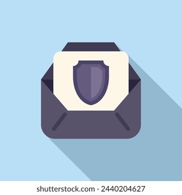 Black mail info icon flat vector. Data privacy. Personal use private