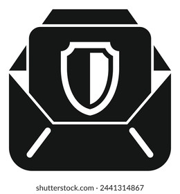 Black mail info icon simple vector. Data privacy. Personal use private