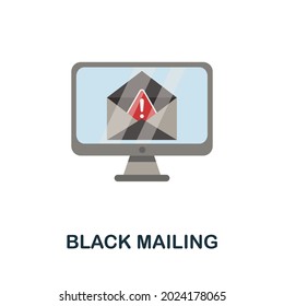 Black Mailing flat icon. Colored sign from dark web collection. Creative Black Mailing icon illustration for web design, infographics and more