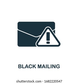 Black Mailing icon from banned internet collection. Simple line Black Mailing icon for templates, web design and infographics