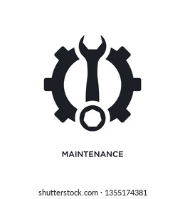 black maintenance isolated vector icon. simple element illustration from industry concept vector icons. maintenance editable logo symbol design on white background. can be use for web and mobile