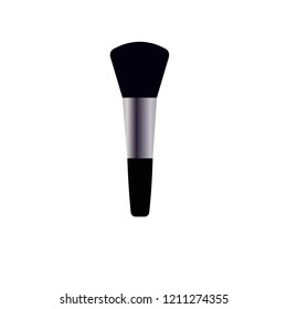 Black makeup brush icon. EPS 10.