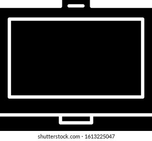 Black Makeup powder with mirror icon isolated on white background.  Vector Illustration