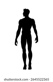 black male body silhouette – medical vector illustration