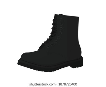 Black male boot. vector illustration