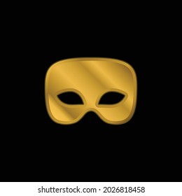 Black Male Carnival Mask gold plated metalic icon or logo vector