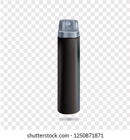 black male deodorant spray, vector realistic style