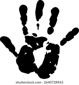 Black male handprint on transparent background. login, password