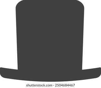 Black male hat silhouette. Retro top cylinder