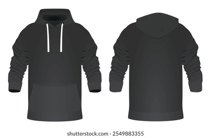 Black male hoodie. vector illustration