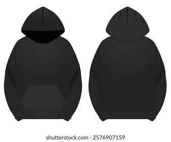 Black male hoodie. vector illustration