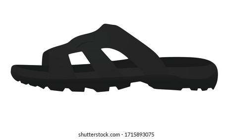 Black male sandal. vector illustration