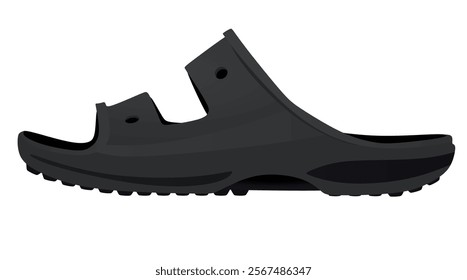 Black male sandal. vector illustration