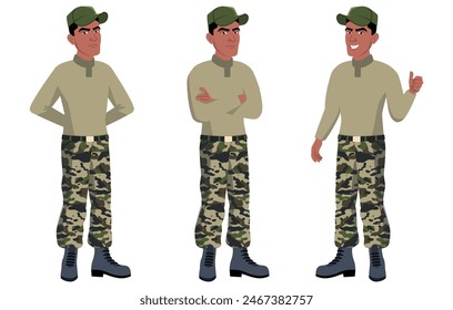 Black male sergeant instructor in various poses
