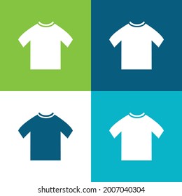 Black Male T Shirt Flat four color minimal icon set