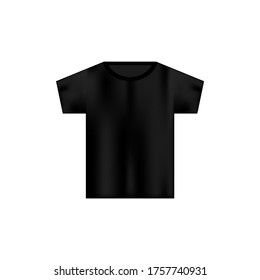 Black male t shirt . Realistic mockup. Short sleeve t shirt template. Vector on isolated white background. Eps 10.