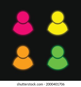 Black Male User Symbol four color glowing neon vector icon