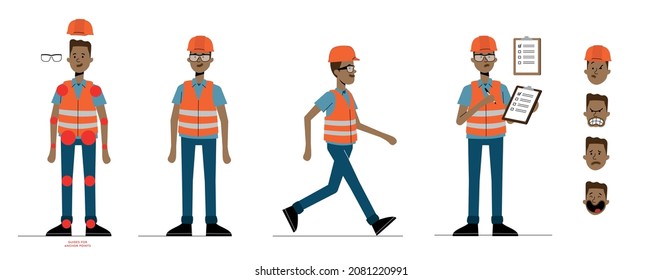 Black Male Worker for Rig Animation
