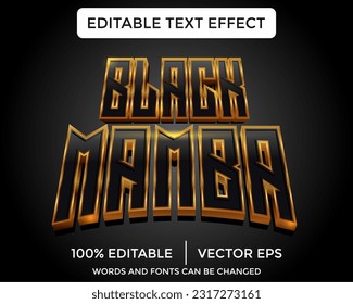 Black Mamba 3D text effect template