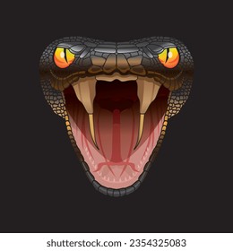 The Black Mamba Head Vector Design Color