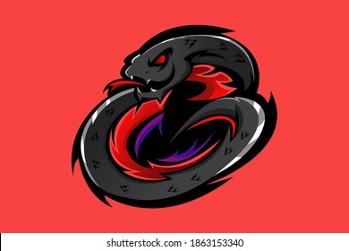 BLACK MAMBA MASCOT LOGO VECTOR EPS