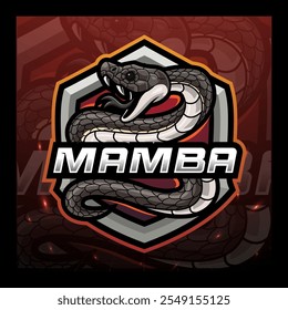 The black mamba snake mascot e sport logo design