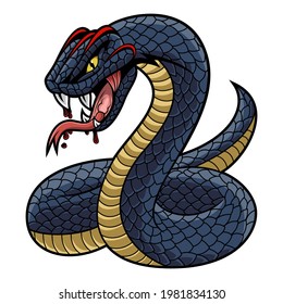 The black mamba snake mascot logo 