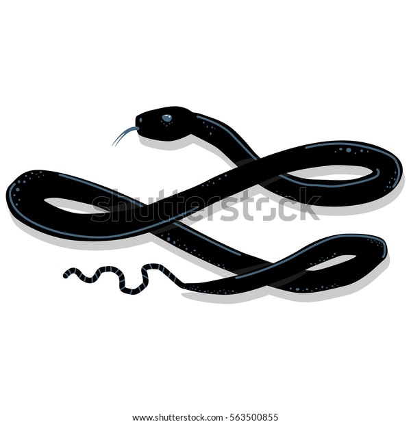 Black Mamba Snake Vector Illustration Isolated Stock Vector (Royalty