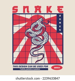 Black Mamba vintage illustration hand drawing style