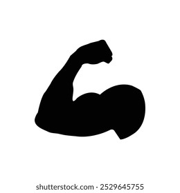 Silhueta de bicep homem preto, Silhueta de um bicep homem. Bicep de excreção