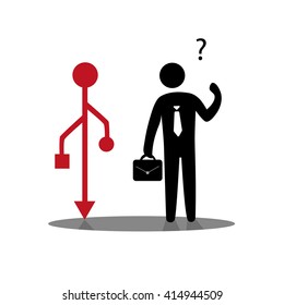 Black man with briefcase and usb