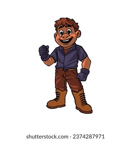 Black man Builder Mascot character illustration