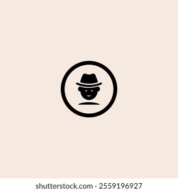 Black man cap icon flat vector design.