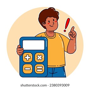 A  black man carries a calculator
