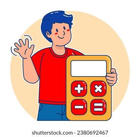 A  black man carries a calculator