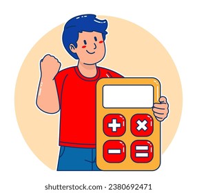 A  black man carries a calculator