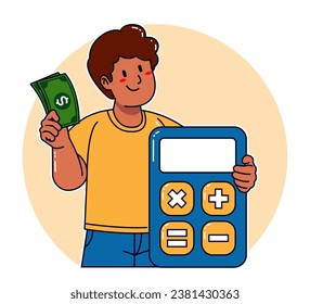 A  black man carries a calculator