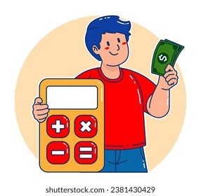 A  black man carries a calculator