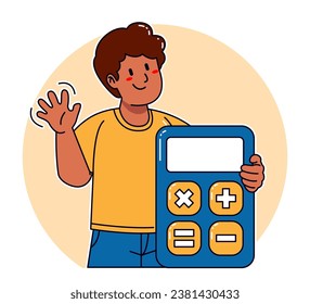 A  black man carries a calculator