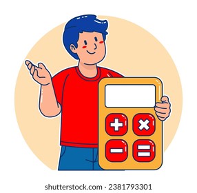 A  black man carries a calculator
