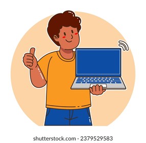 a Black man carrying a laptop