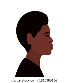 black man cartoon in side view design, Boy male person people human social media and portrait theme Vector illustration