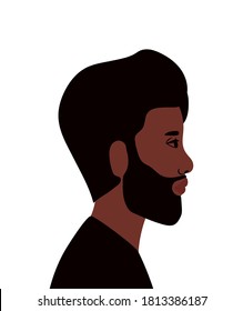 black man cartoon in side view design, Boy male person people human social media and portrait theme Vector illustration