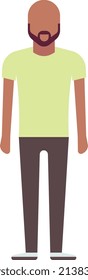 Figura de hombre negro. Carácter plano. Persona permanente