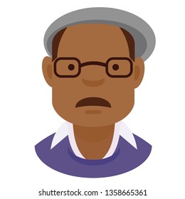 black man flat illustration on white