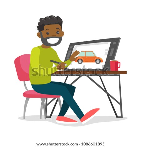 black man graphic designer freelance artist stock vector royalty freelance artist
