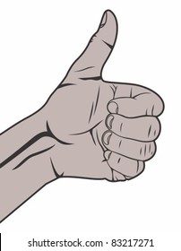 Black man hand giving ok (Vector hand showing thumbs up)