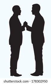 Black Man Handshake Silhouette