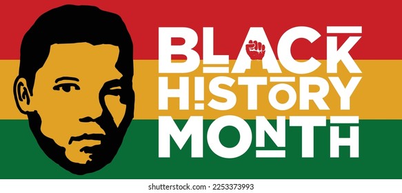 Black man head. Black History Month. Vector illustration.