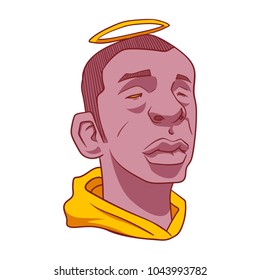 Black man with a head nimbus